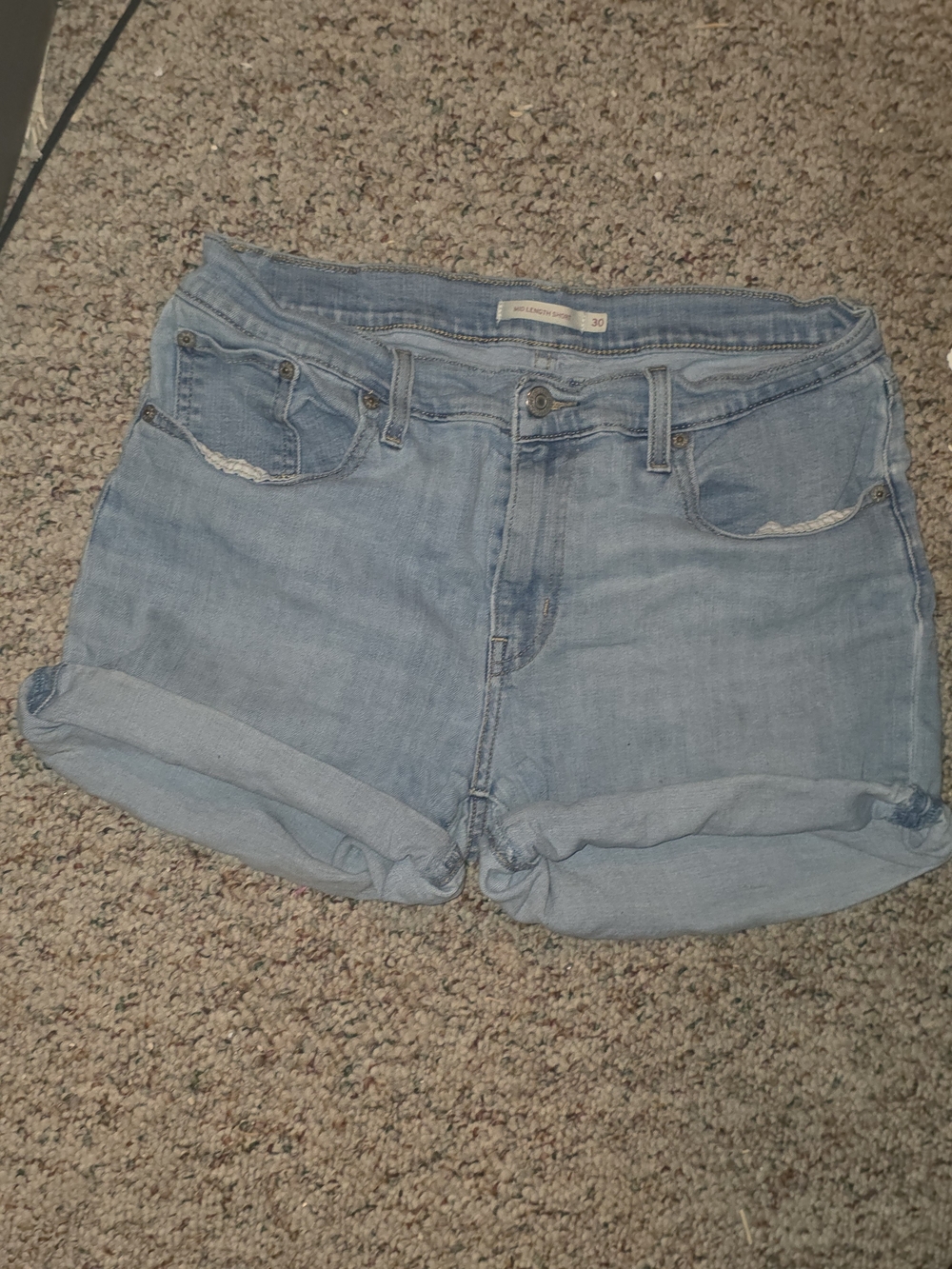 Levi's Distressed Denim Shorts - Blue - Picture 3 of 5